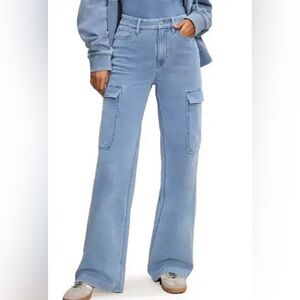 Good American Wide Leg Carpenter Jeans Size 14/32